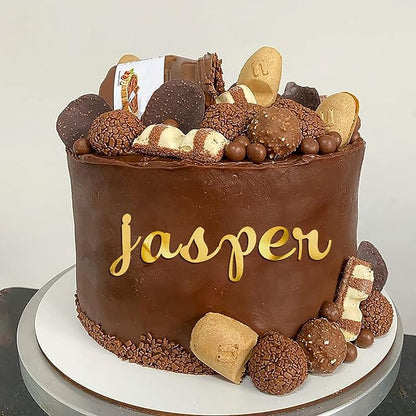 Acrylic Alphabet Cake Topper DIY Personalized Name Cupcake Toppers with A-Z Letter Mirrored Gold Picks for Custom Wedding Cake Decorations Baby Shower Happy Birthday Party Supplies (Lowercase)