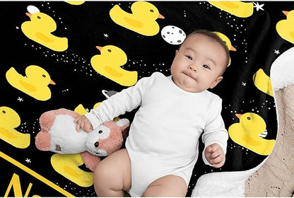 Custom Name Ruddy Duck Adult duck Blanket Kids Funny Blanket Suitable for Bedroom Living Room bed sofa Crib Couch Chair outdoor All Season Items That Yellow Duck Lovers Will Love 50"x40"for Kid
