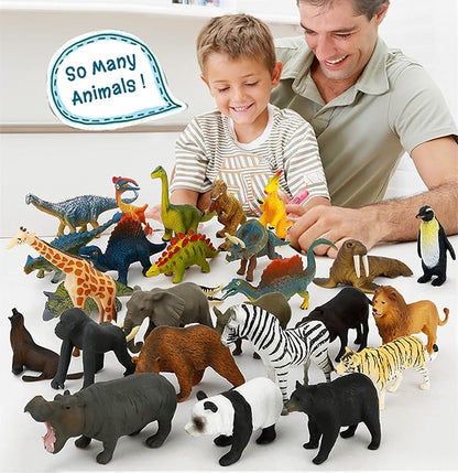 Small Montessori Animal Figures with Flash Cards, Realistic Animal Figurines Toys, Montessori Materials Homeschool Preschool Science Educational Matching Game for Toddler Kids (Sea)