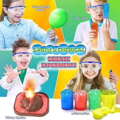 UNGLINGA 30+ Experiments Science Kits for Kids, S.T.E.M Educational Project Activities Toys Gifts for Boys Girls, Chemistry Set, Bouncy Ball, Volcano Eruption