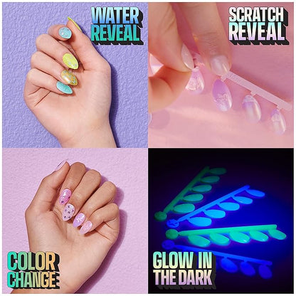 Cool Maker, GO GLAM Nail Surprise Shimmer Exclusive Manicure Set with 2 Press on Nails Styles and More, Nail Kit Kids Toys for Ages 8 and up