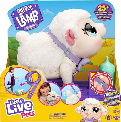 Little Live Pets - My Pet Lamb Soft and Wooly Interactive Toy Lamb That Walks, Dances 25+ Sounds & Reactions for Kids, Ages 5+
