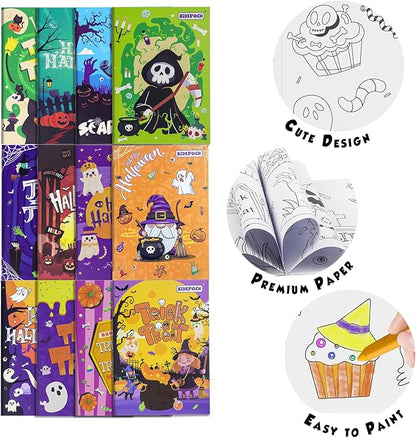 KiDEPOCH Halloween Mini Coloring Books, 24pcs Small Coloring Booklets for Party Favors Bulk, Great Creativing Gifts for Daily