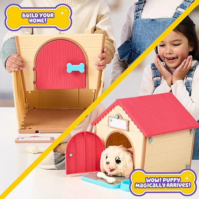 Little Live Pets My Puppy Interactive Plush Toy & Kennel. 25+ Sounds & Reactions. Name Your Puppy and Surprise! It Appears! Gifts for Kids Ages 5+