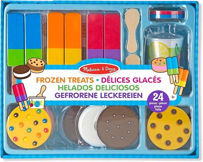 Melissa & Doug Frozen Treats | Pretend Play | Play Food | 3+ |, Multicolor, 33.528 cm H x 26.67 cm W x 6.35 cm L