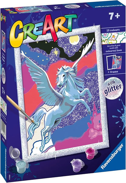 Ravensburger Powerful Pegasus Paint by Numbers Kit for Kids - 20267 - Painting Arts and Crafts for Ages 7 and Up