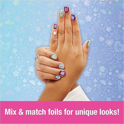Cool Maker, GO GLAM Foil Nails Kit with 6 Shimmer Sheets & Nail Stickers for 5 DIY Manicures, Arts and Crafts Kids Toys for Girls Ages 7 and up