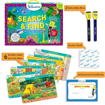 Skillmatics Preschool Learning Activity - Search and Find Educational Game, Perfect for Kids, Toddlers Who Love Toys, Art and Craft Activities, Gifts for Girls and Boys Ages 3, 4, 5, 6