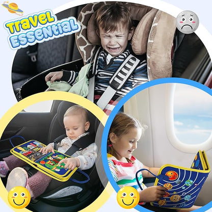 URMYWO Busy Board - Montessori Toys for 1 2 3 4 Year Old, Busy Book Toddler Activities with Fine Motor Skills, Autism Sensory Toys Gifts for Boys Girls, Travel Toys for Road Trip Plane Car