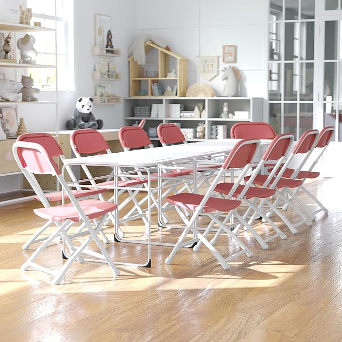 Flash Furniture 2 Pack Kids Burgundy Plastic Folding Chair