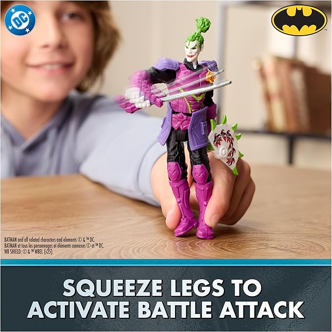 DC Comics, Batman Battle Clash 6” Ninja Strike The Joker Action Figure with 2 Ninja Accessories, Super Hero Kids Toys for Boys and Girls Ages 3 & Up