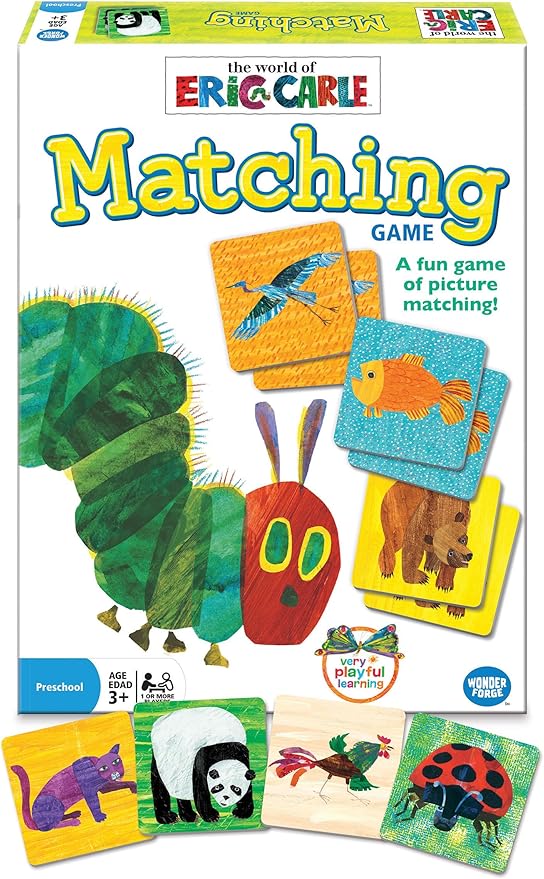 Wonder Forge Eric Carle Matching Game For Boys & Girls Age 3 To 5 - A Fun & Fast Animal Memory Game