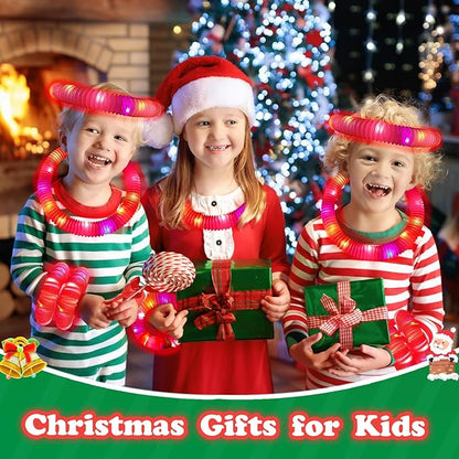 12 PCS Red Glow Sticks Valentines Day Party Favors for Kids, LED Light Up Necklaces Bracelets Accessories for Toddlers, Glow Birthday Mardi Gras Party Supplies Decorations for Boys Girls