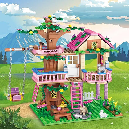 Tree House Building Set Compatible with Lego Friends, 504 PCS Forest House Building Kit Birthday Gift for Kids Girls Boys Age 6-12 Years（7652）