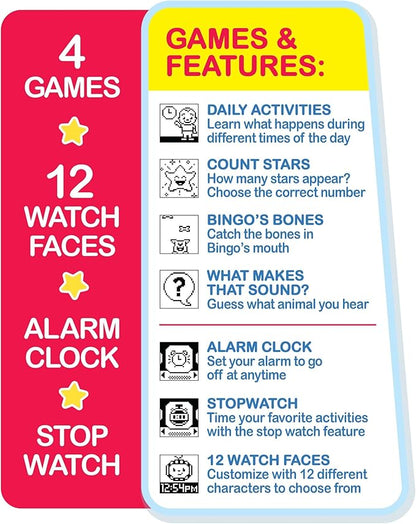 CoComelon JJ’s Learning Smart Watch Toy for Kids with 3 Education-Based Games, Alarm Clock, and Stop Watch, Kids Toys for Ages 3 Up by Just Play