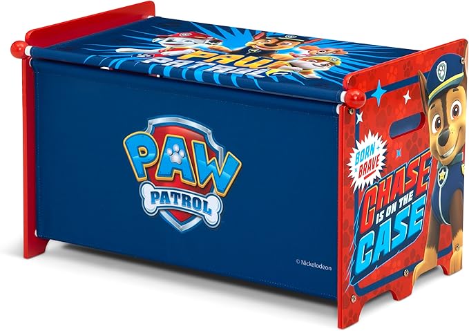 Delta Children - PAW Patrol 4-Piece Toddler Room-in-a-Box Set – Includes Sleep and Play Toddler Bed, Table, 1 Chair and Toy Box, Blue