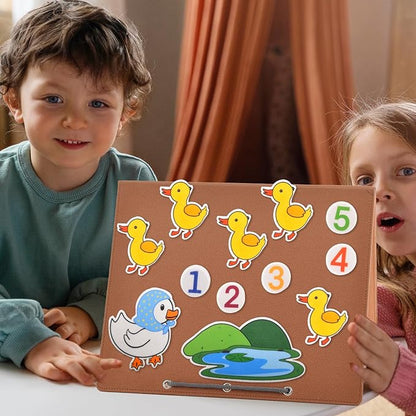 CHEFAN Felt Flannel Board 22 * 13 in,Foldable Freestanding Felt Story Learning Board for Toddlers,Double-Sided Use for Preschool Classroom,Multi Felt Pieces Can Be Used,Gifts for Kids