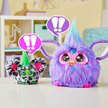 Furby Furblets Moo-Boo Mini Friend, Electronic Plush Toys for Girls & Boys, Cow, Black & White, Speaks Furbish & Plays Music, Series 5, Back to School Gifts, Ages 6+