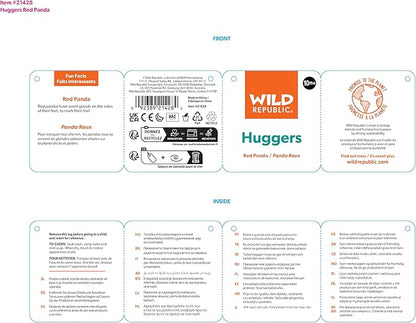 Wild Republic Huggers Red Panda Plush, Slap Bracelet, Stuffed Animal, Kids Toys, 8"