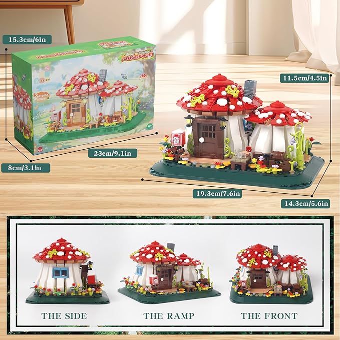SAMYBLOCKS Mushroom House Building Blocks Sets(1126PCS),Creative Ideals Treehouse Building Blocks, Best Present for 6+ Adults