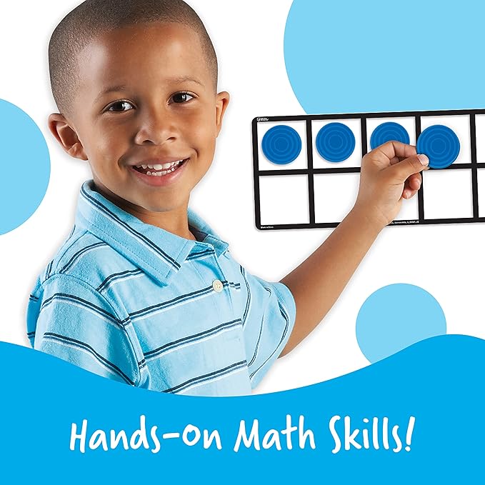 Learning Resources Giant Magnetic Ten Frame Set, Set of 4, Ages 5+, Classroom Math Set, Magnetic Whiteboard Set, Classroom Demonstration