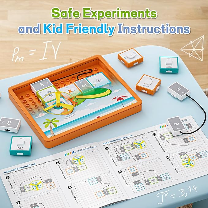 Circuit Kits for Kids Age 3-12 Circuit Board for Kids with Scene Card & Markers STEM Kits for Kids Age 8-10 Birthday Gift Engineering Creative Toy 3 4 5 6 7 8 Year Old Boy Girl Toys
