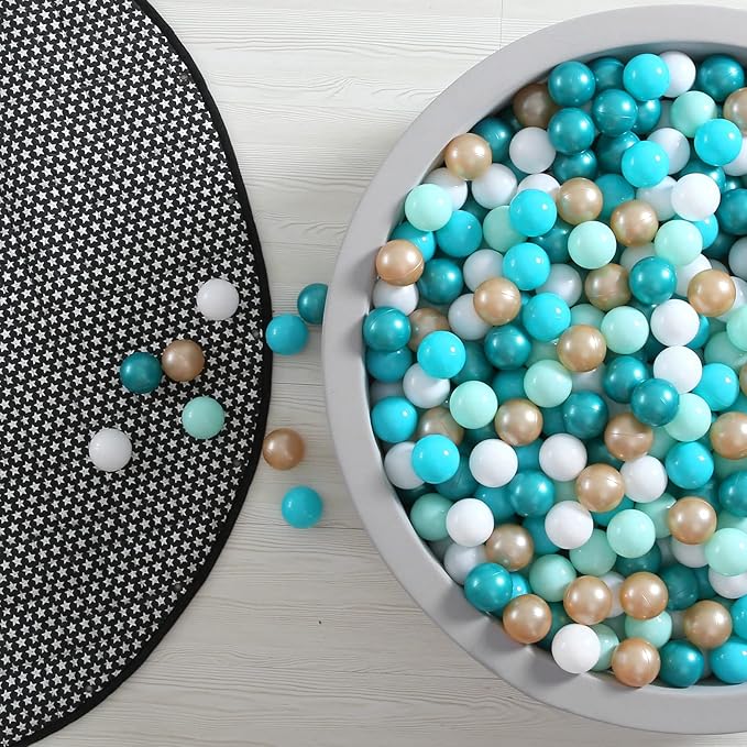 GOGOSO Ball Pit Balls 100, Soft Plastic Balls for Kids Play Pin Balls Babies Toddlers Children for 1 2 3 4 5 7 8 Years Old,5 Green Colors,2.2nches