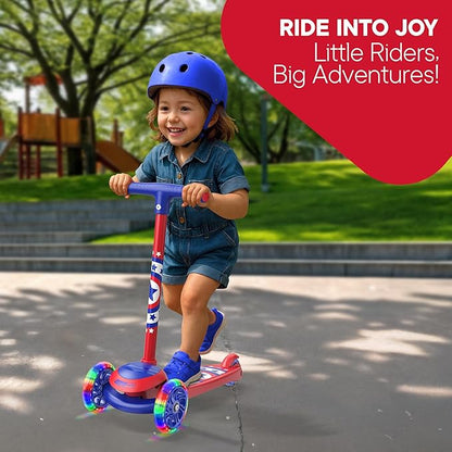 3 Wheel Scooter for Kids, Smooth Light Up LED Front Wheels, Wide Anti Slip Deck, Rear Foot Brake, Easy Lean to Steer Maneuvering, Indoor & Outdoor Ride On Toys for Ages 2 Up,