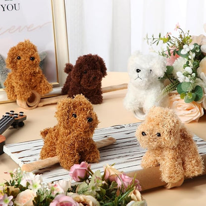 Ceenna 16 Pcs Valentine's Day Puppy Stuffed Animal Slap Bracelets Colorful Puppy Slap Bracelets 8.66 Inch Adorable Puppy Slap Wrist Bracelets Bulk for Birthday Party Favors Goodie Bag Fillers