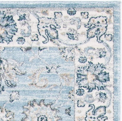 SAFAVIEH Isabella Collection Runner Rug - 2'2" x 7', Light Blue & Cream, Oriental Design, Non-Shedding & Easy Care, Ideal for High Traffic Areas in Living Room, Bedroom (ISA940M)