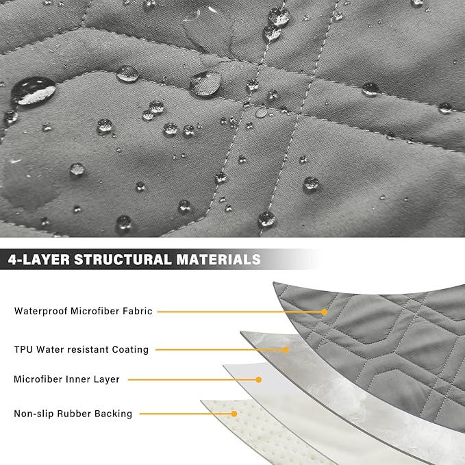 Recliner Chair Covers Sofa Slipcover Non-Slip Chair Couch Cover Machine Washable Furniture Protector with Straps for Dogs(Grey, 23inch Recliner)