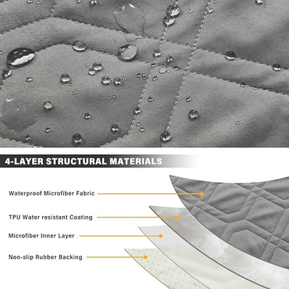 Recliner Chair Covers Sofa Slipcover Non-Slip Chair Couch Cover Machine Washable Furniture Protector with Straps for Dogs(Grey, 23inch Recliner)