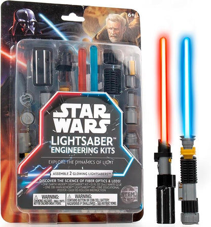 STAR WARS Construct Your Own Lightsabers, Build 2 Lightsabers for Kids, OBI Wan Kenobi Lightsaber & Darth Vader Lightsaber, 6 Year Old Boy Gifts, Toys