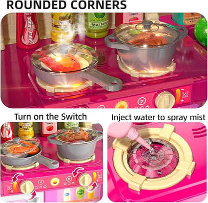 TEMI Pretend Food Kitchen Toys for Girls Age 3 4 5 6 7 8 - Toy Kitchen Accessories Food Toy for 3 4 5 6 Years Old Girls, Play Kitchen Accessories Cutting Food Toy, Pretend Play for Boys, Girls