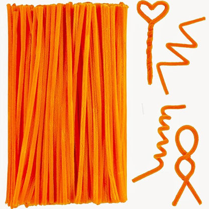 Qirimoi Orange Pipe Cleaners Craft Pipe Cleaners Bulk Pipecleaners Crafts Supplies，200Pcs Orange