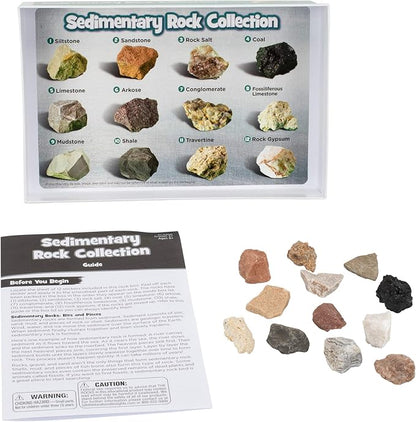 Educational Insights Complete Rock, Mineral, and Fossil Collection, Ages 8 and up, (57 pieces with storage tray)