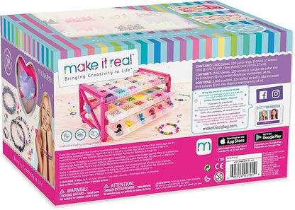 Make It Real – Ultimate Bead Studio. DIY Tween Girls Beaded Jewelry Making Kit. Arts and Crafts Kit Guides Kids to Design and Create Beautiful Bracelets, Necklaces, Rings and Headbands