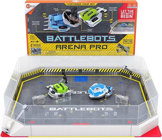 HEXBUG BattleBots Arena Pro, Remote Control Robot Toys for Kids with Over 100 Configurations, STEM Toys for Boys & Girls Ages 8 & Up, Batteries Included