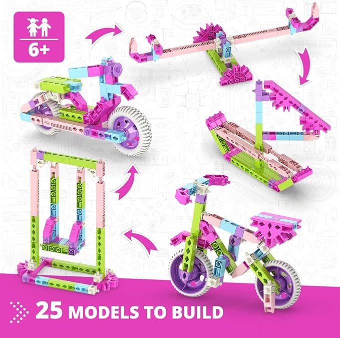 Engino STEM for Girls, Building Toys for Ages 6+, 25 Model Set, Educational Playset, Construction Toys, Gifts for Girls, STEM Projects