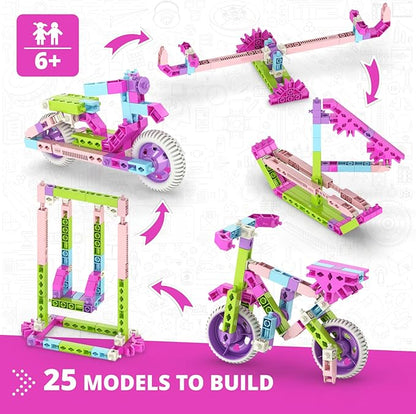 Engino STEM for Girls, Building Toys for Ages 6+, 25 Model Set, Educational Playset, Construction Toys, Gifts for Girls, STEM Projects