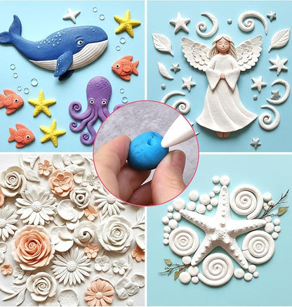 9 Pcs Air Dry Clay Sculpting Tools, Plastic Clay Shaping Tools Double-Head Polymer Modeling Pottery Tool for Pottery Cake Decoration Modeling Shaping, Ideal for Air-Clay Craft, Plastic Tool Kit