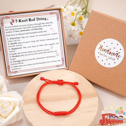 DAYANEY Red Bracelet for Women, Red String Bracelet for Protection as Girl Easter Basket Stuffers, Matching Jewelry for Couple, Christian Mens Good Luck Gifts Kabbalah Baby Braclets for Infant Kids