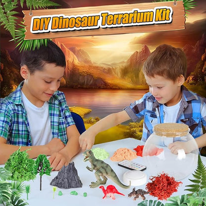 Dinosaur Terrarium Kit for Kids -Dinosaur Kid Painting Crafts Kits - Birthday Gift for Boys Age 5-7 8-12 Years Old -Arts and Crafts for Boys and Kids - Dinosaur Toys