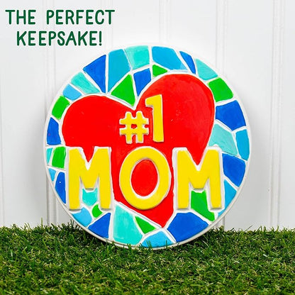 Creative Roots Paint Your Own #1 MOM Stepping Stone, Craft Kits for Kids, Ceramics to Paint, Ages 6+