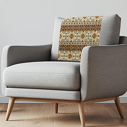 Aztec Recliner Headrest Protector Pet Scratch Resistant Chair Headrest Cover Anti-Fade Sofa Headrest Slipcovers for Home Couch Loveseats Decoration 2 Pack