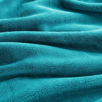CozyLux Fleece Bed Blankets Throw XL Size Teal - 300GSM Soft Lightweight Cozy Plush Fuzzy Microfiber Flannel Blanket for Travel Camping Chair and Sofa, 50x70 inches