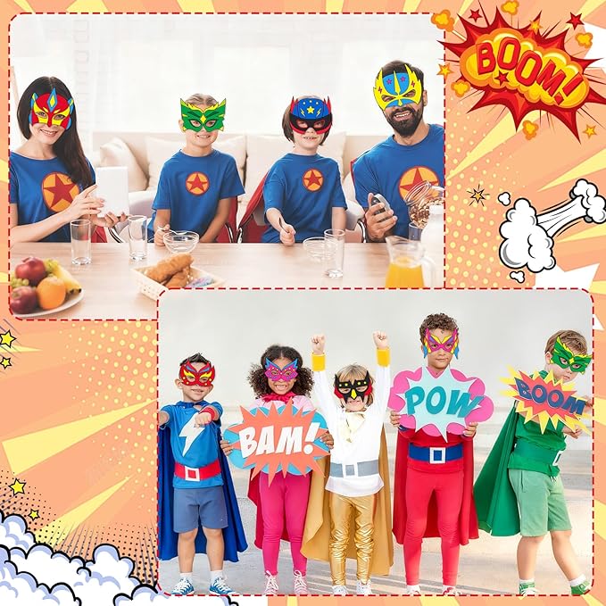 Lonfliness 36 Set Super Theme Hero Coloring Mask Craft for Kids Color Your Own Paper DIY Kit Hero Theme Mask Crafts Helmet Craft for Fun Home Activities Masquerade Party Supplies Super Party Favors