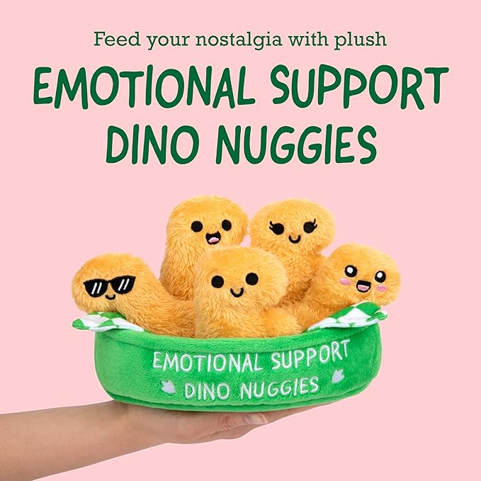 Emotional Support Dino Nuggies by Relatable, Cuddly Stuffed Animals and Dinosaur Toys, Great Gift Ideas for Loved Ones of All Ages, Includes 5 Dinosaur Plushies with Carrying Basket