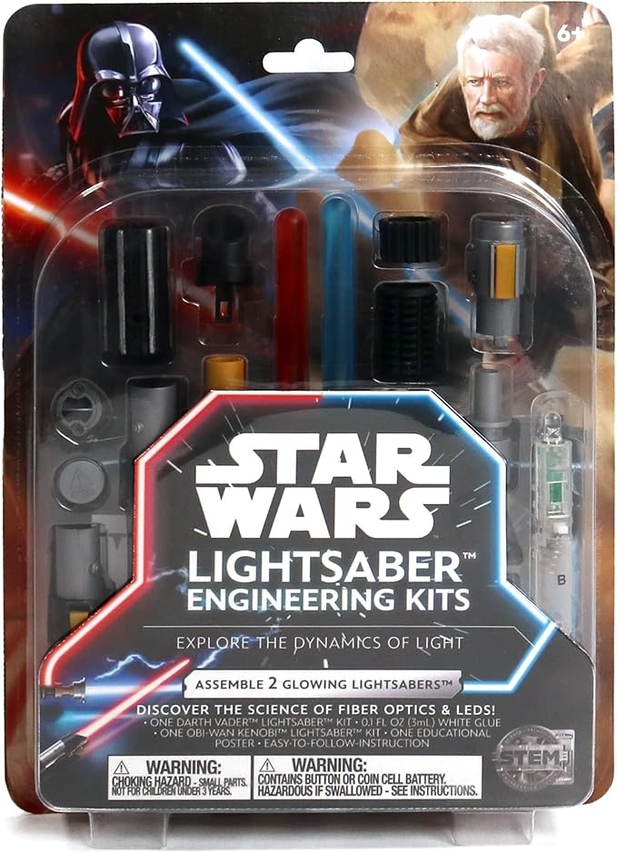 STAR WARS Construct Your Own Lightsabers, Build 2 Lightsabers for Kids, OBI Wan Kenobi Lightsaber & Darth Vader Lightsaber, 6 Year Old Boy Gifts, Toys