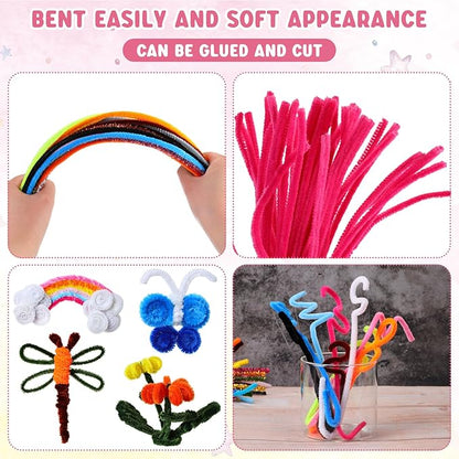 Yunsailing 1800 Pcs Pipe Cleaners 6 mm x 12 Inch Chenille Stems Pipe Cleaners Craft Supplies Art Supplies Adults DIY Creative Decorations Creative DIY Projects Decorations (Stylish Color)